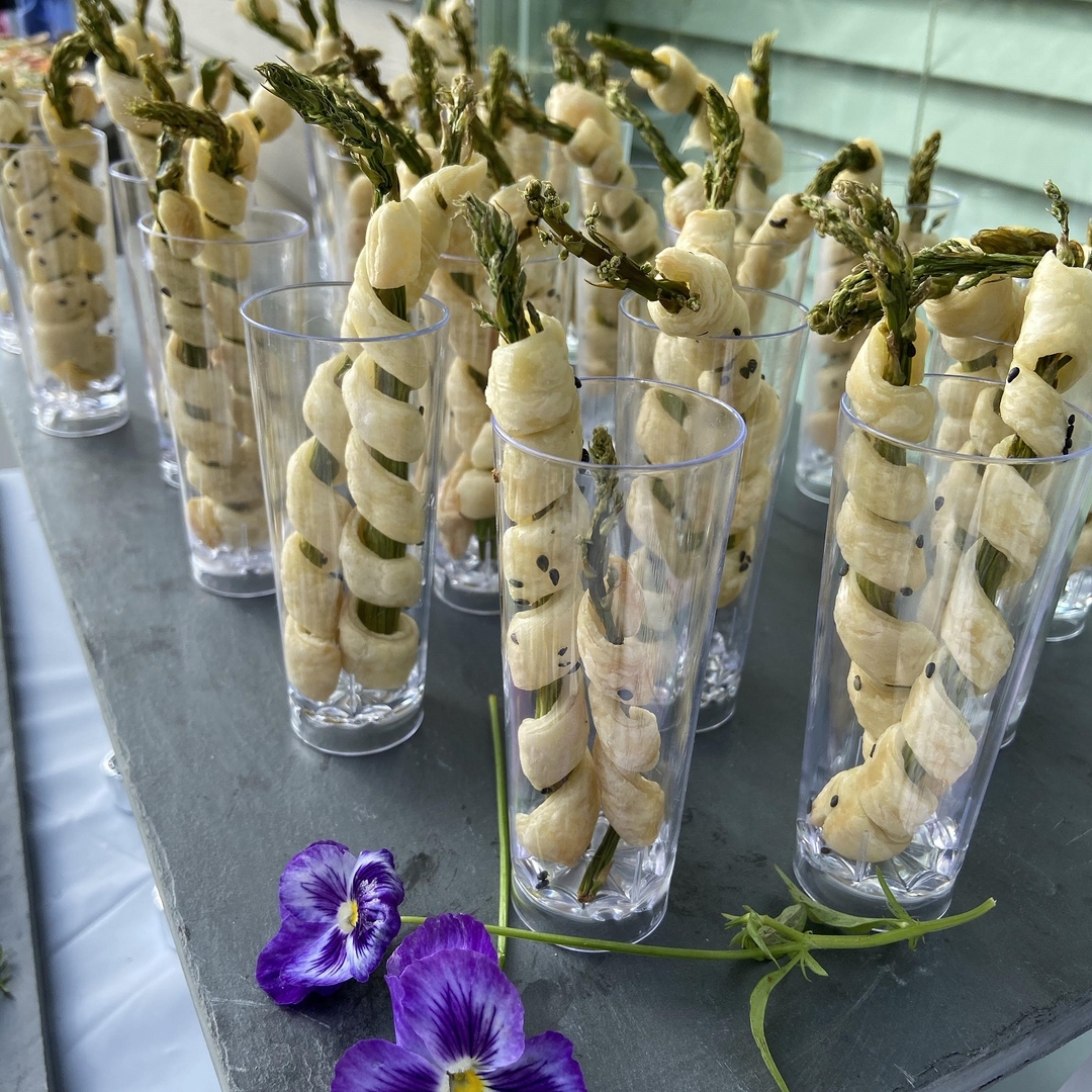 Asparagus wrapped in puff pastry