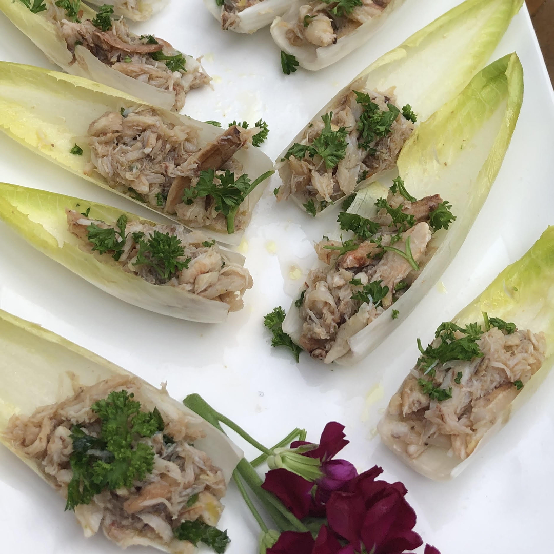 Crab salad endive