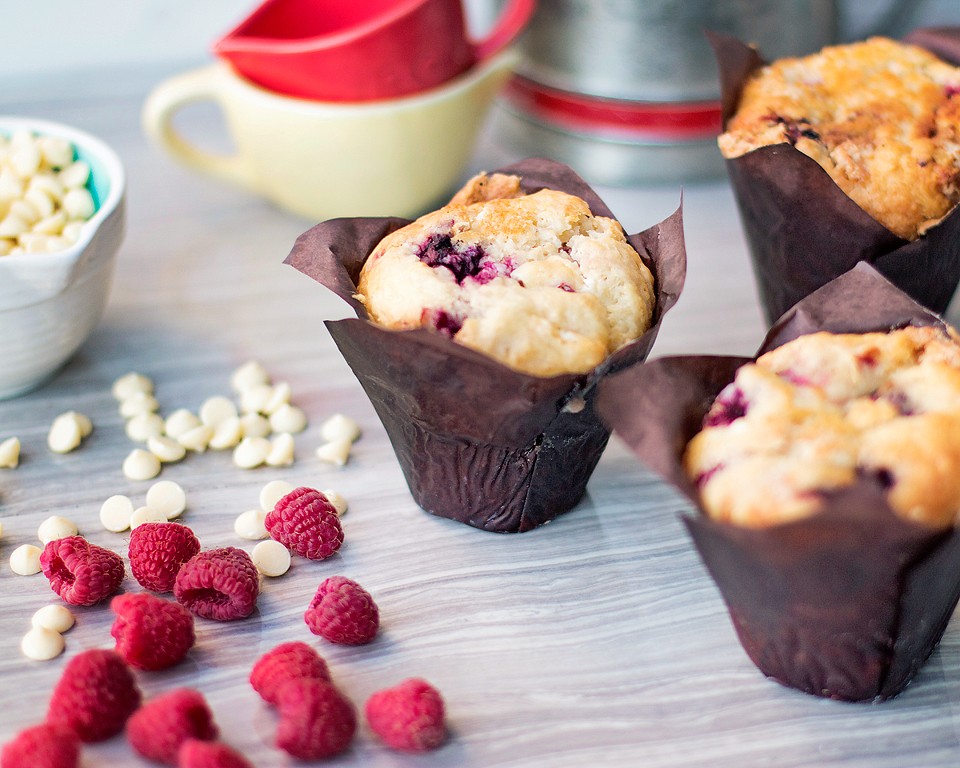 White Chocolate Raspberry Muffins