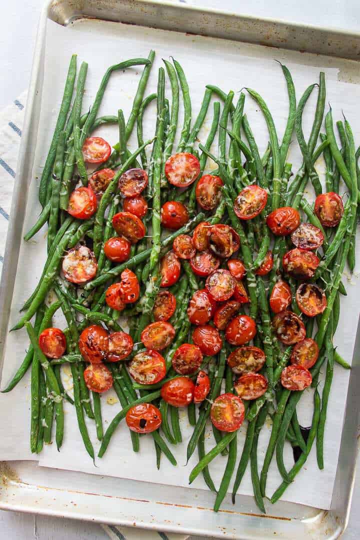 Roasted Green Beans and Tomato